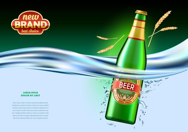 Vector advertising banner template for beer brewery products