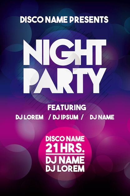 Vector advertising icon. night party and disco. vector graphic