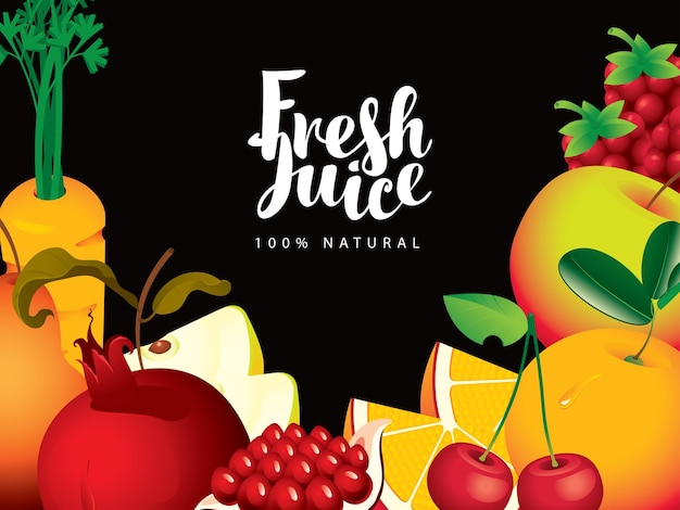 advertising poster for fresh juices