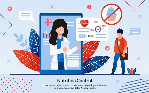 Рекламный плакат надпись nutrition control.