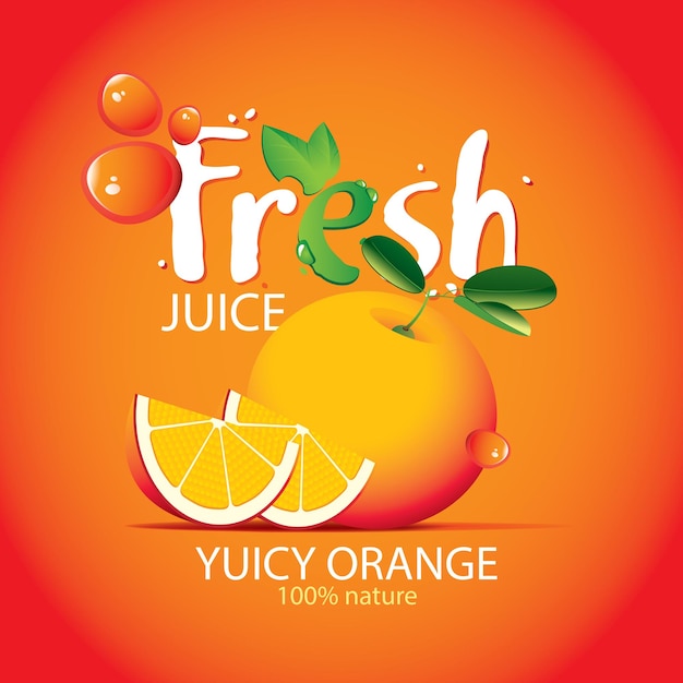 Vector advertising poster for orange juice