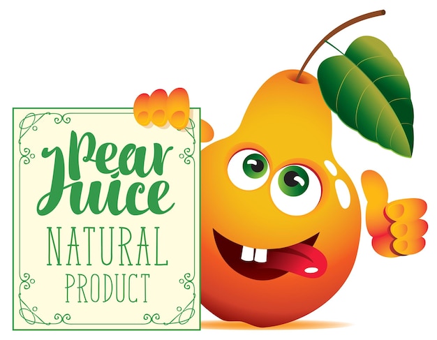 advertising poster for pear juice