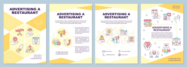 Advertising restaurant yellow brochure template