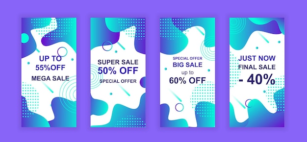 Advertising sale design social networks instagram stories template