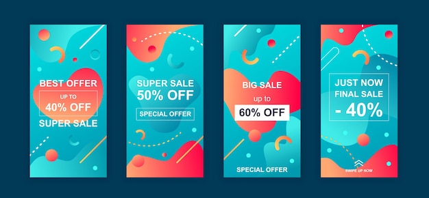 Advertising sale design social networks instagram stories template