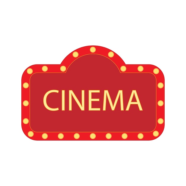 Vector advertising sign with the text cinema