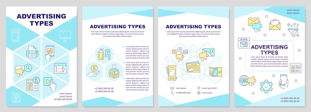 Advertising types cyan brochure template