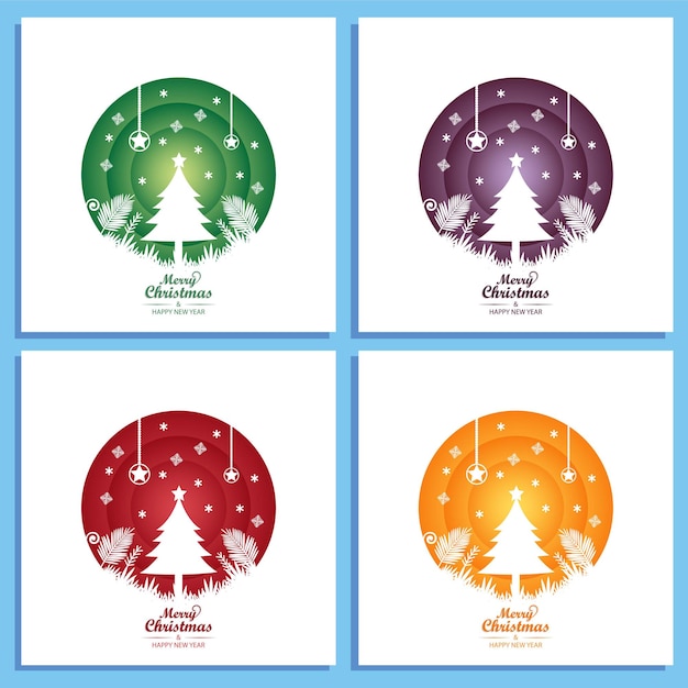 Vector advertising with winter christmas composition in paper cut style vector illustration