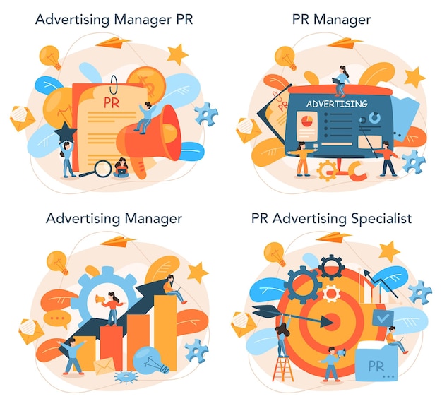 Advertsing manager concept set