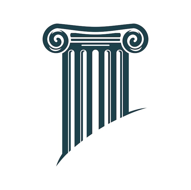 Vector advocaat icoon met oude griekse kolom