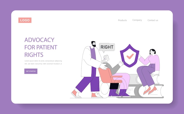 Advocacy for patient rights concept illustratie van gezondheidszorgprofessionals die patiënten een