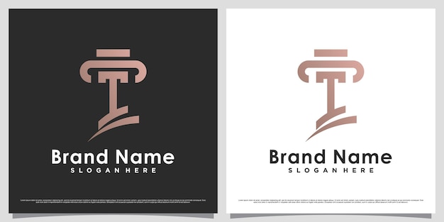 Advocatenkantoor logo ontwerpsjabloon voor zakelijke pictogram met letter i en creatief uniek concept