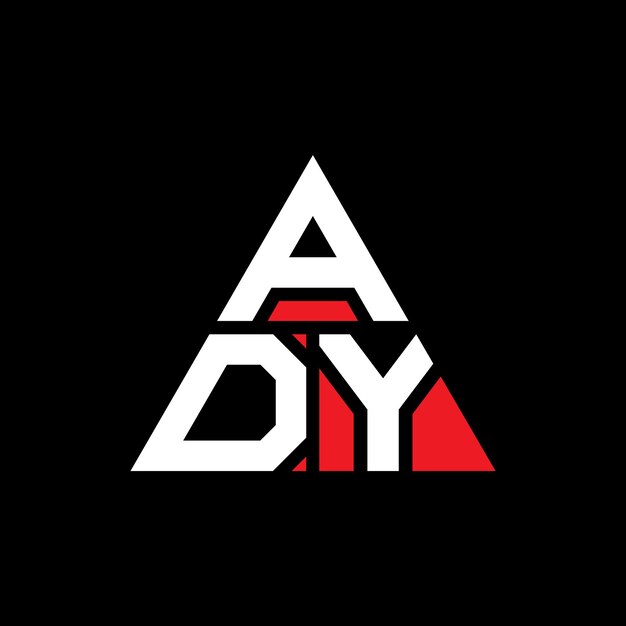 Vector ady triangle letter logo design with triangle shape ady triangle logo design monogram ady triangle vector logo template with red color ady triangular logo simple elegant and luxurious logo