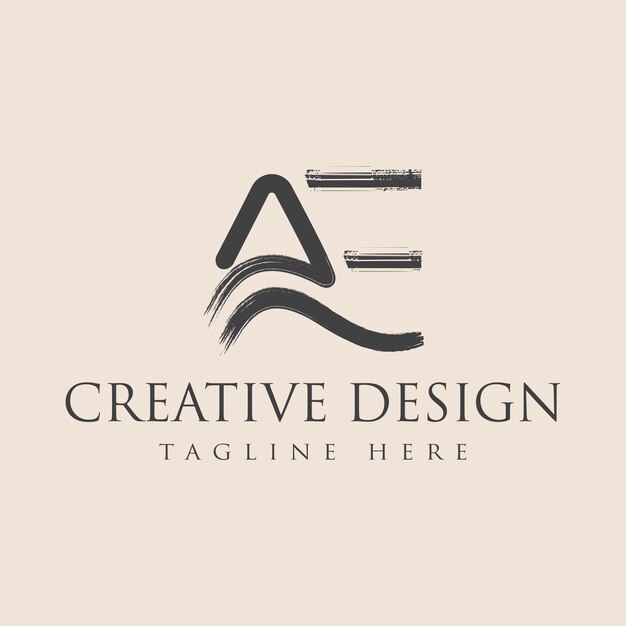 Vector ae brush logo design vector illustration template design.