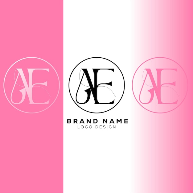 Ae initial letter logo design