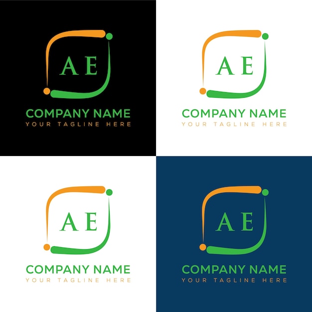 AE initial modern logo design vector icon template