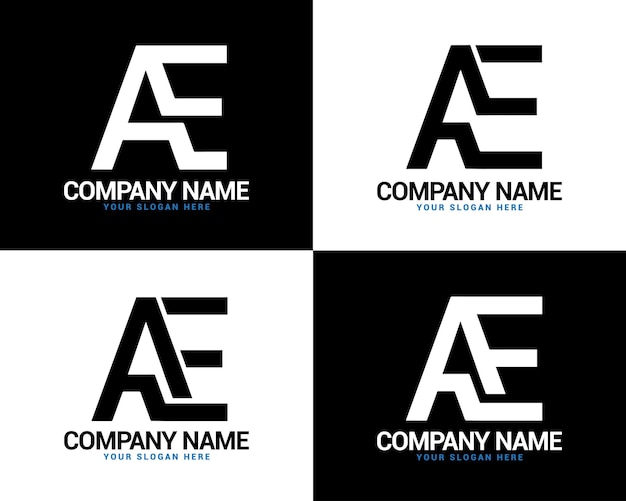 Ae Letter logo,ea Letter logo set