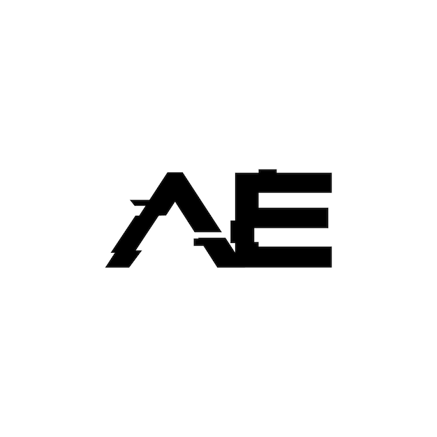 AEモノグラムロゴデザイン文字テキスト名シンボルモノクロロゴタイプアルファベット文字シンプルロゴ