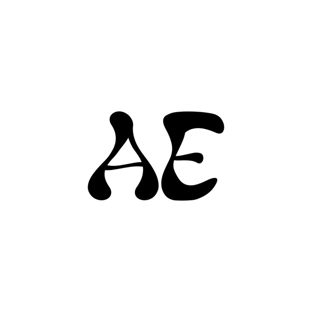 AE monogram logo design letter text name symbol monochrome logotype alphabet character simple logo