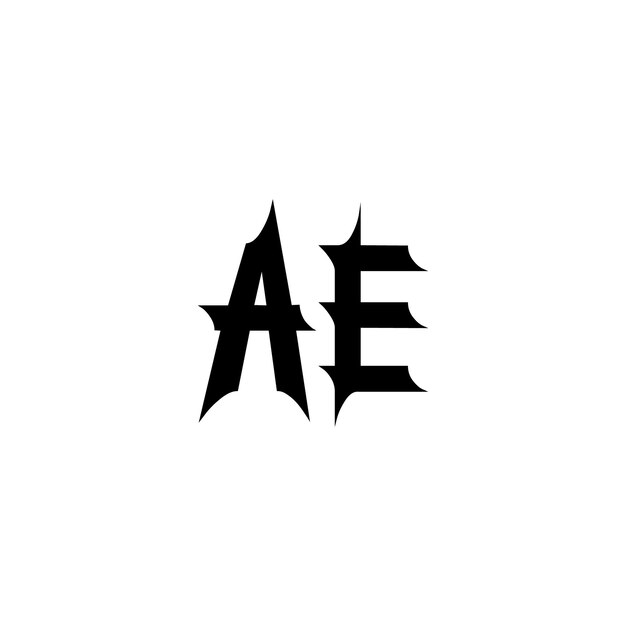 Ae monogramma logo design lettera testo nome simbolo logotipo monocromatico carattere alfabetico logo semplice