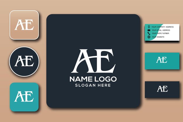 Colore del modello logo monogramma ae modificabile