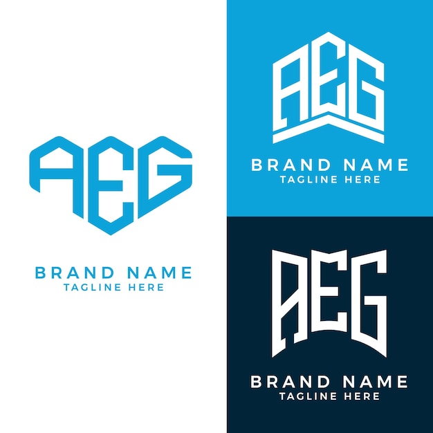 AEG letter logo. AEG Monogram logo design for entrepreneur and business.