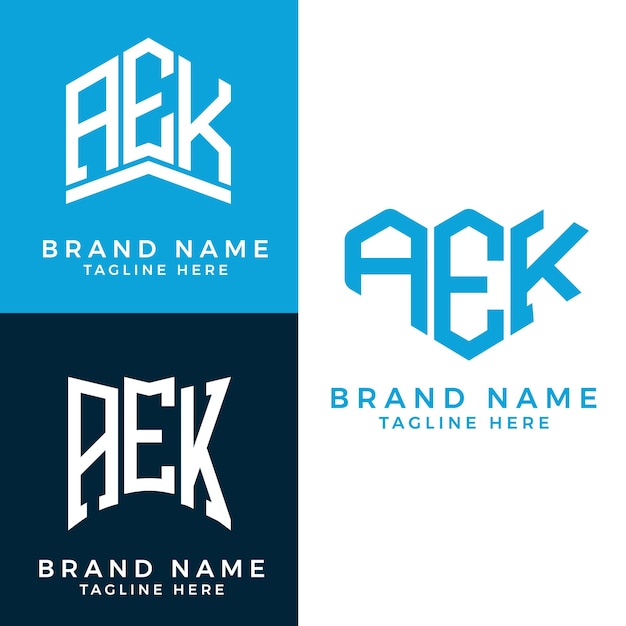 AEK-letterlogo. AEK Monogram logo-ontwerp voor ondernemer en bedrijf.