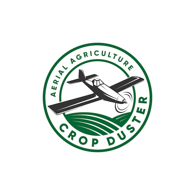 aerial agriculture badge logo inspiration