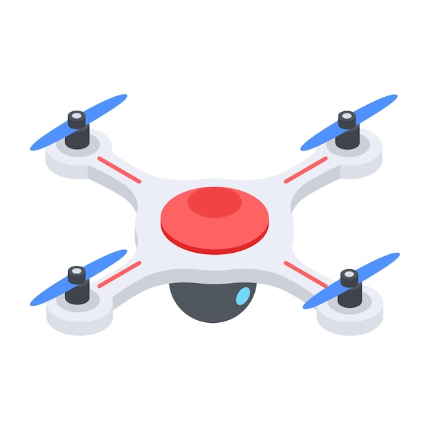 Vector aerial drones isometric icon