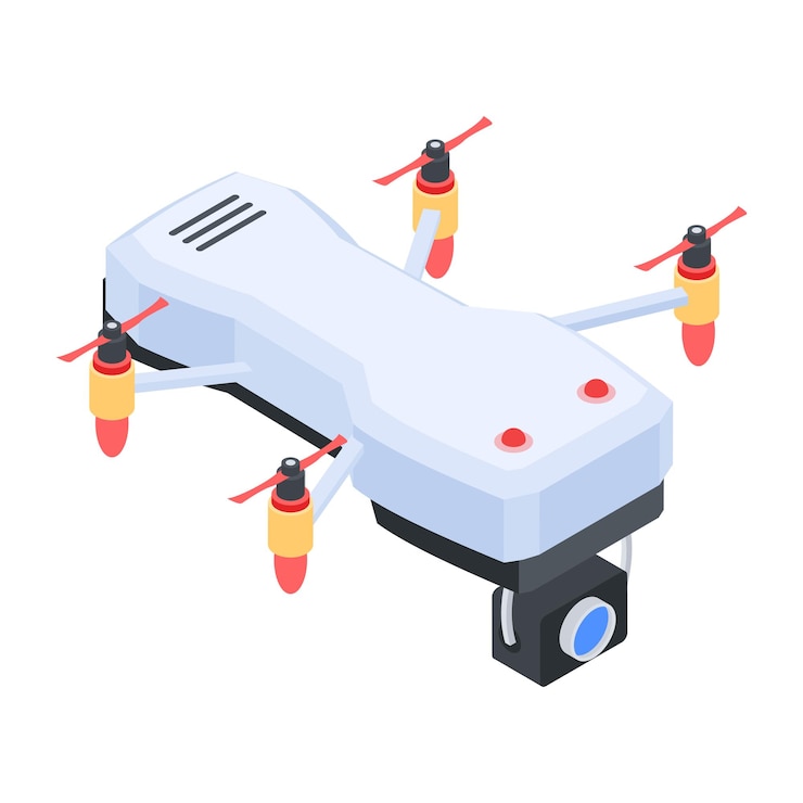 Vector aerial drones isometric icon