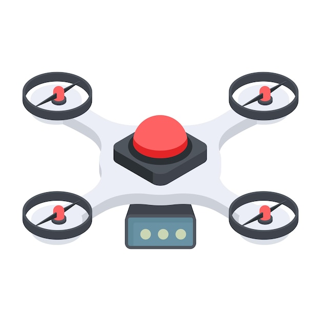 ベクトル aerial drones isometric icon (空中無人機のアイソメトリックアイコン)