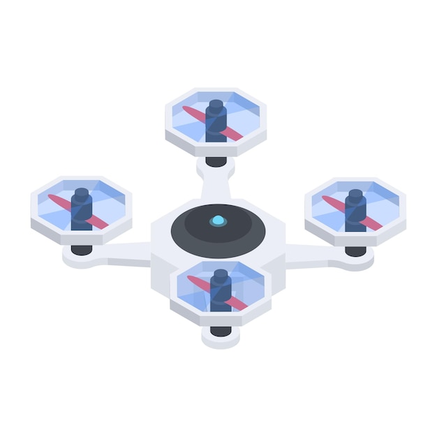 Vector aerial drones isometric icon