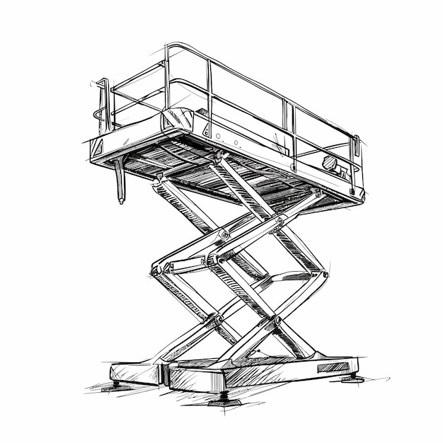 Aerial_platform_isolated_on_whiteSketch for crane