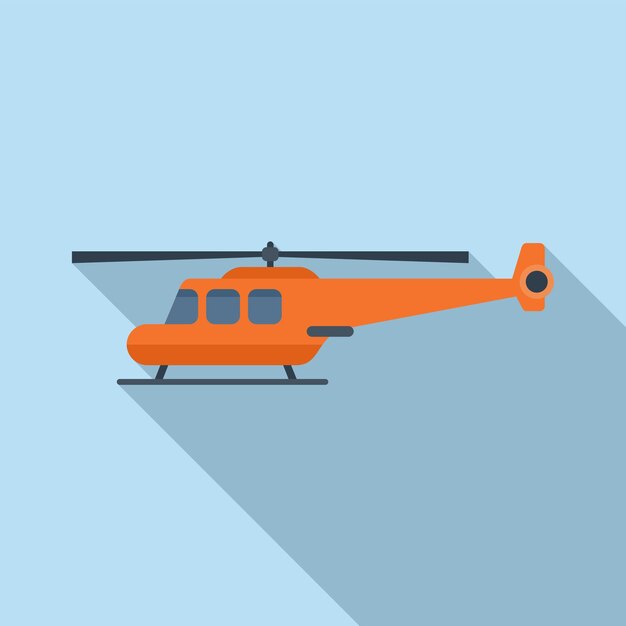 aerial rescue helicopter icon flat vector air military sea guard