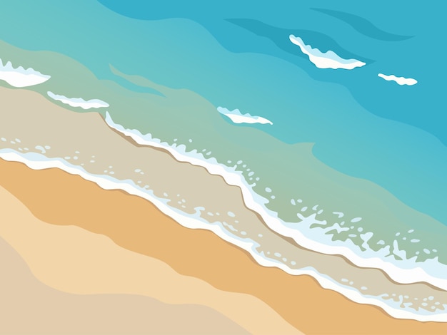 Aerial view beach illustration