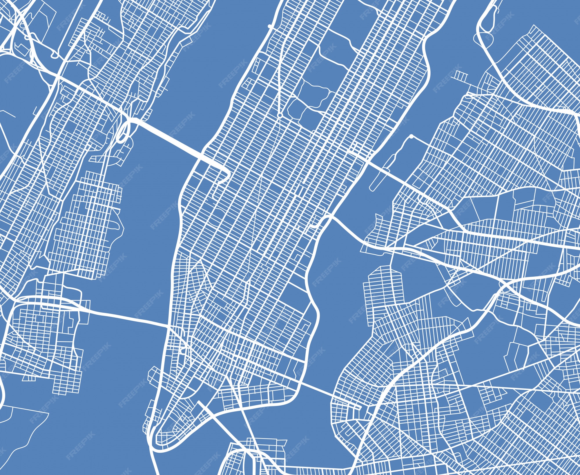 Aerial Map Of New York City Premium Vector | Aerial View Usa New York City Vector Street Map