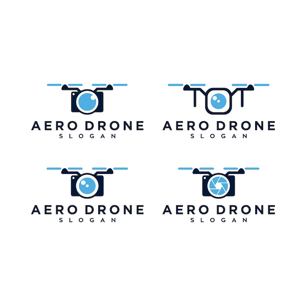 Vector aero drone logo set