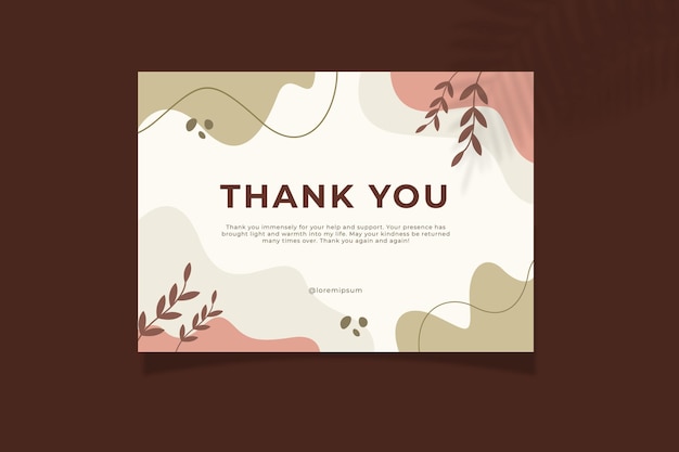 Vector aesthetic abstract thank you card landscape