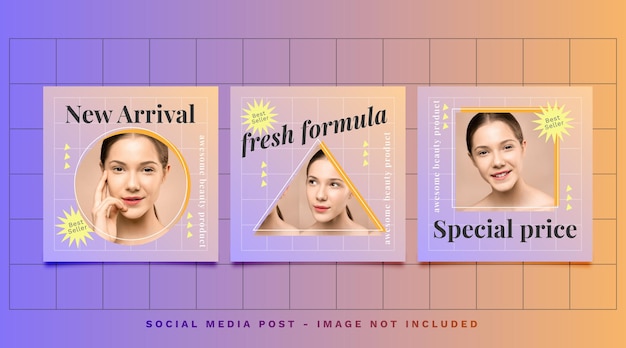 Vector aesthetic beauty skincare business post template