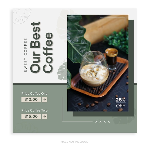 Aesthetic coffee social media post template