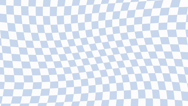 Эстетические милые абстрактные белые и синие искаженные шашки в клетку шахматной доски, иллюстрация обоев, идеально подходящая для обложки фонового баннера обоев для вашего дизайна