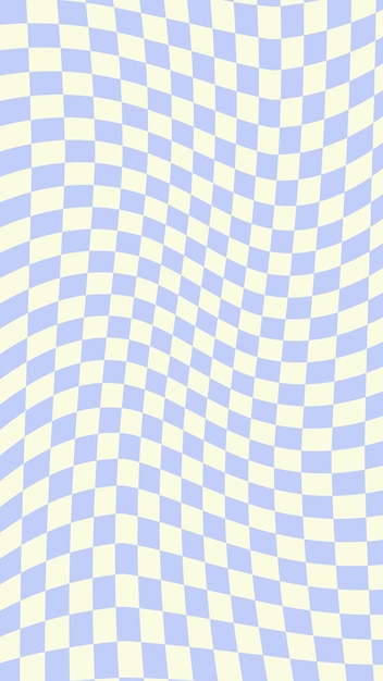 Vector aesthetic cute distorted vertical pastel blue and yellow checkerboard gingham plaid checkers wallpaper illustration perfect for backdrop wallpaper postcard banner cover