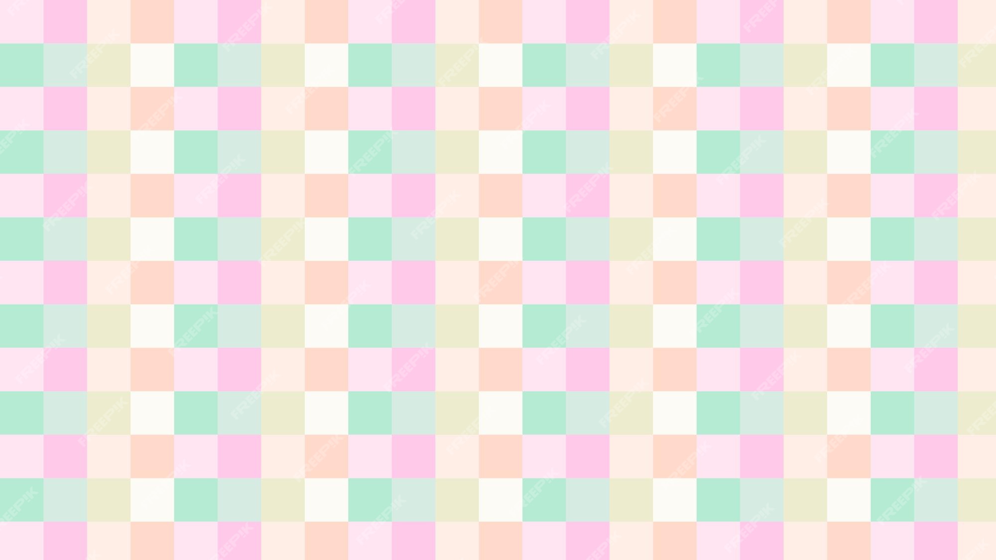 Premium Vector | Aesthetic cute pastel green pink orange and yellow  checkers gingham plaid multicolor checkerboard background illustration  perfect for backdrop background wallpaper cover