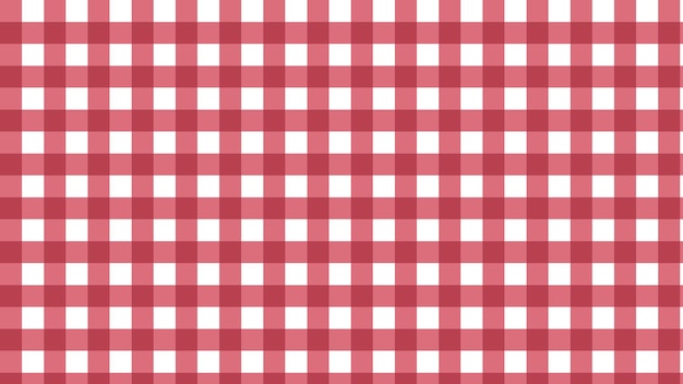 Aesthetic cute red gingham checkerboard plaid tartan pattern background illustration wallpaper