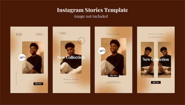 Vettore modello 22 di storie di instagram di vendita di moda estetica