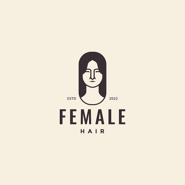 Estetica bellezza femminile hipster logo design vettoriale