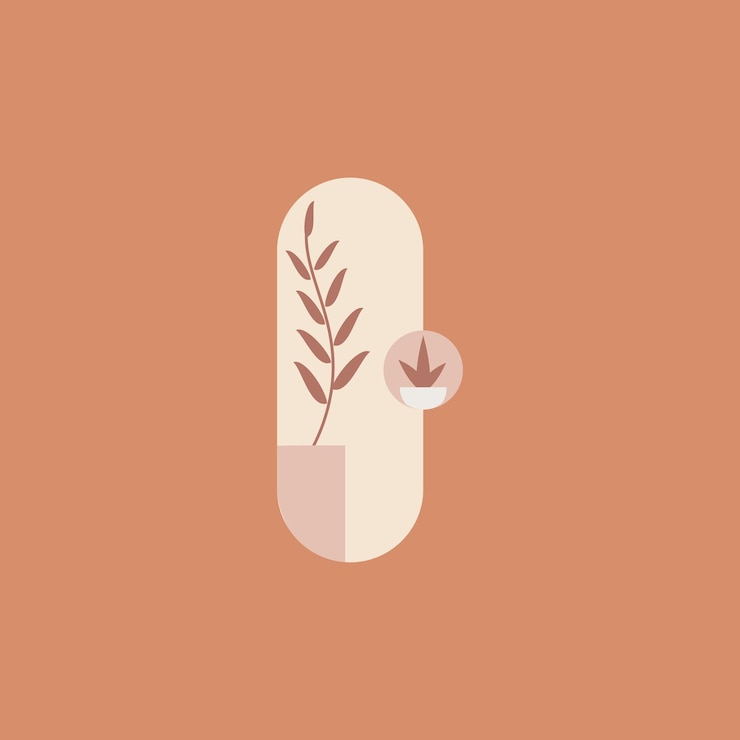 Vector aesthetic geometric shapes and floral flat design