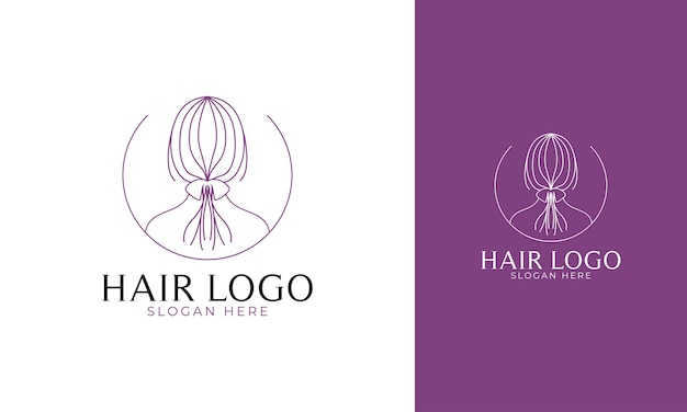 Эстетический дизайн логотипа для волос с концепцией прически сзади и минималистичным стилем