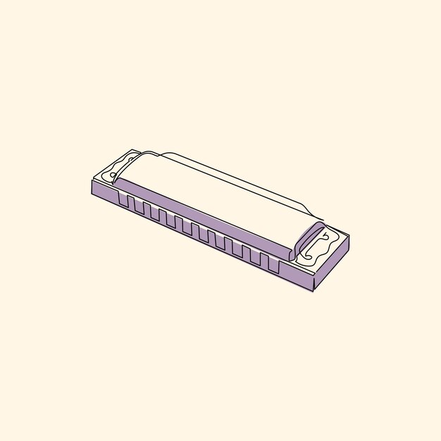 Vector aesthetic harmonica line art