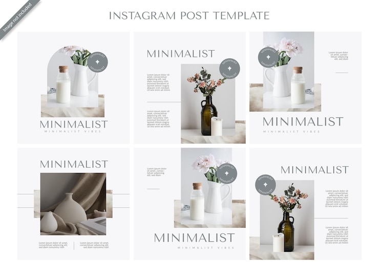 Vector aesthetic instagram feed template